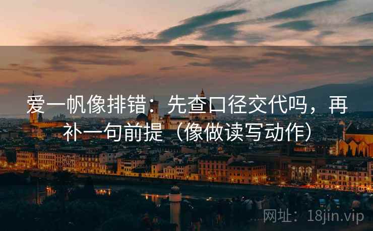 爱一帆像排错：先查口径交代吗，再补一句前提（像做读写动作）  第2张
